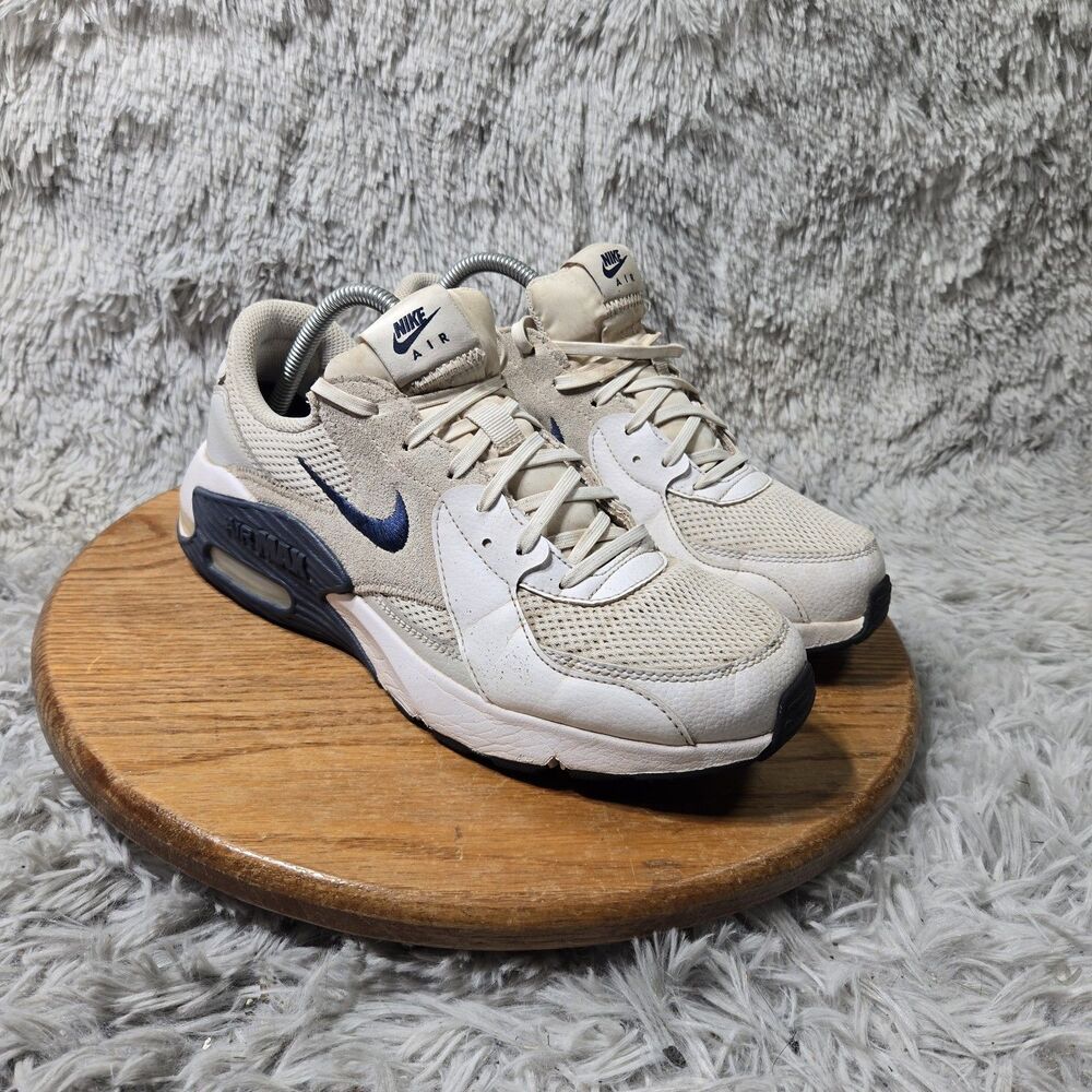 Nike Air Max Excee Womens White Navy Blue Lace Up Running Sneaker Size 10M
